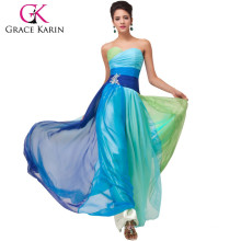 Grace Karin Design élégant Ombre bretelles sweetheart mousseline Long Plus Size Robe de bal CL6069-1 #